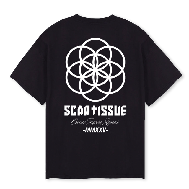 SCARTISSUE OS CORE Black Oversized Tee.