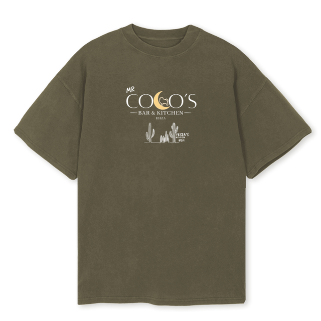MR COCOS Vintage Olive Oversized Tee.