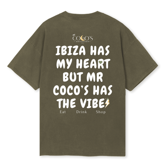 MR COCOS Vintage Olive Oversized Tee.