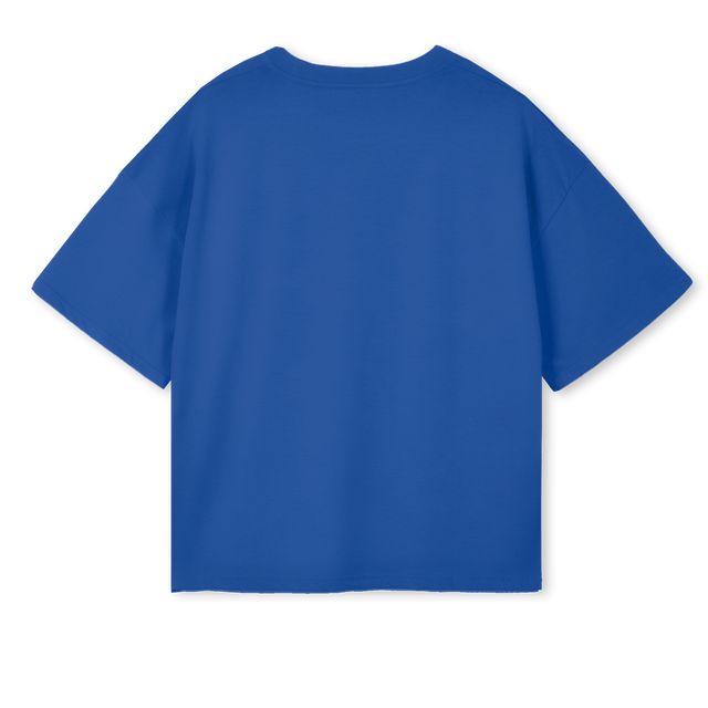 MONEYDOES Cobalt Blue Oversized Boxy Tee.