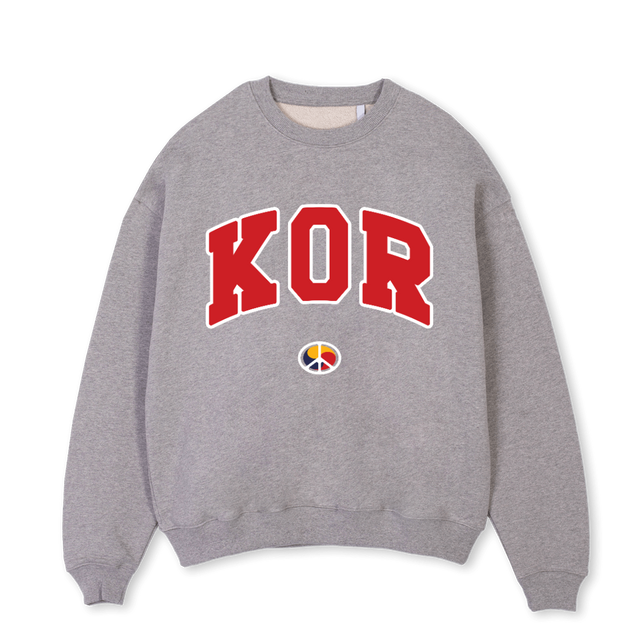 SLMKORSWEATSHIRTGRY Grey Marl Oversized Crewneck Sweater.