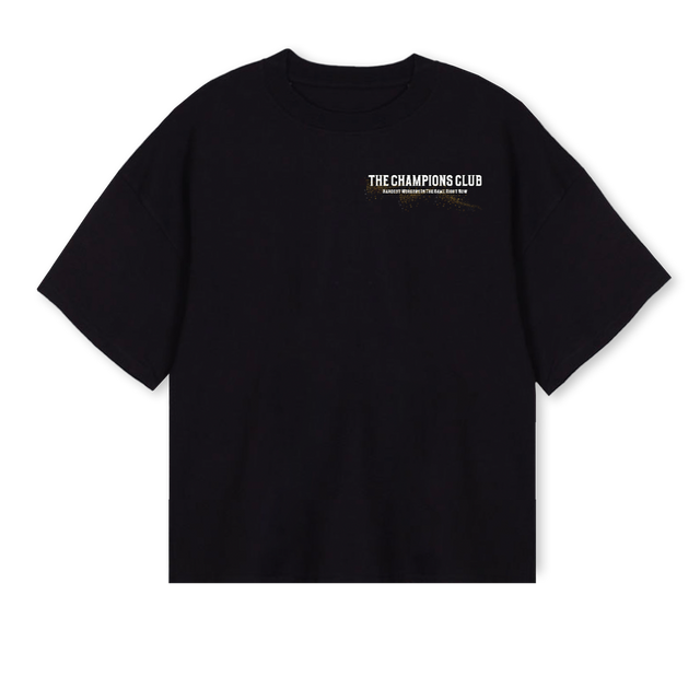 OOOTRIPLESAMP Black Oversized Boxy Tee.