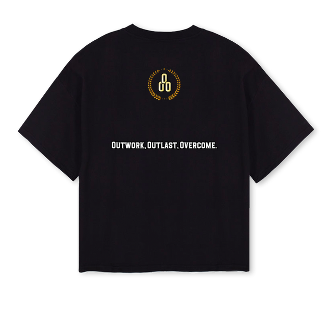 OOOTRIPLESAMP Black Oversized Boxy Tee.