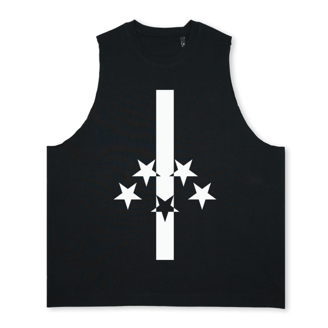 STARSFLAG Deep Black Oversized Vest.
