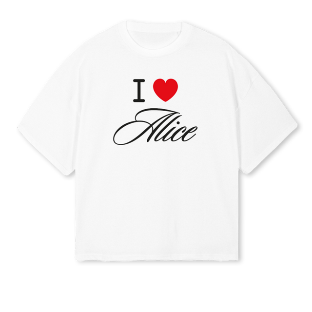 ILOVEALICE White Oversized Boxy Tee.