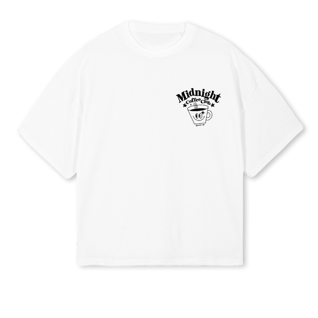 WHITEMCCCUP White Oversized Boxy Tee.
