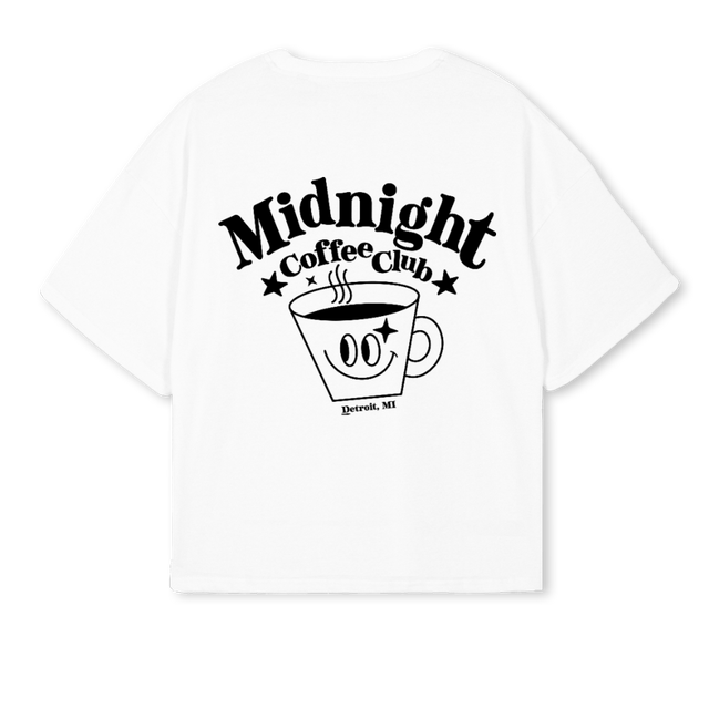 WHITEMCCCUP White Oversized Boxy Tee.