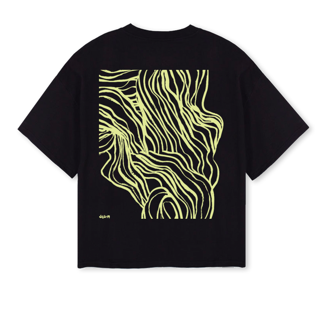 SEAM VTGBLK Black Oversized Boxy Tee.