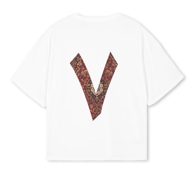 PERSIAN White Oversized Boxy Tee.