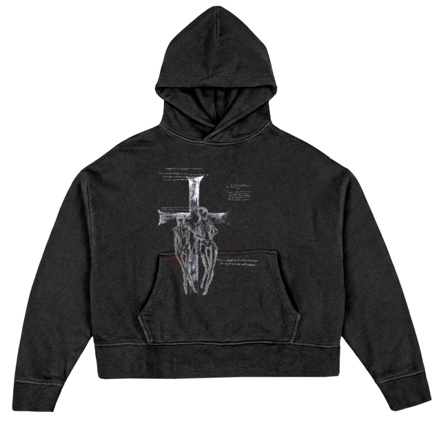 GCUH Vintage Black Oversized Boxy Hoodie.