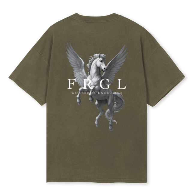 PEGASUS Vintage Olive Oversized Tee.