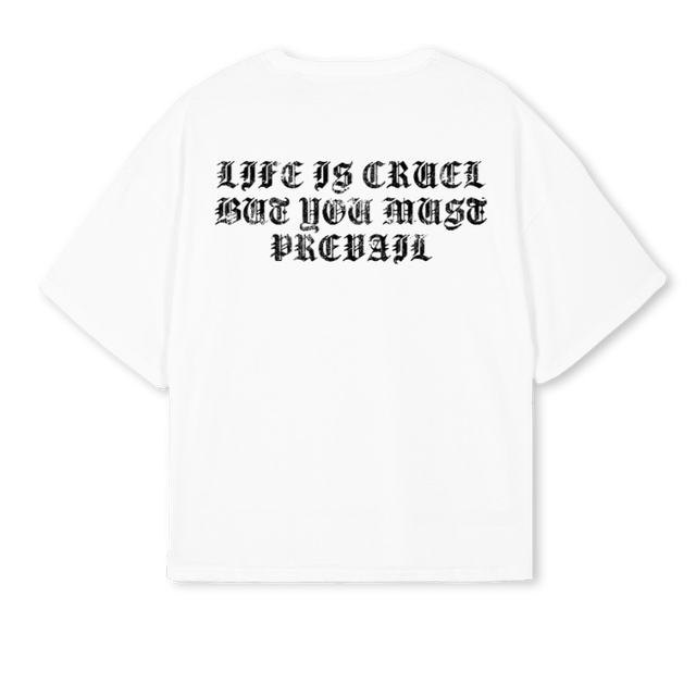 SKULLNBONEZ White Oversized Boxy Tee.