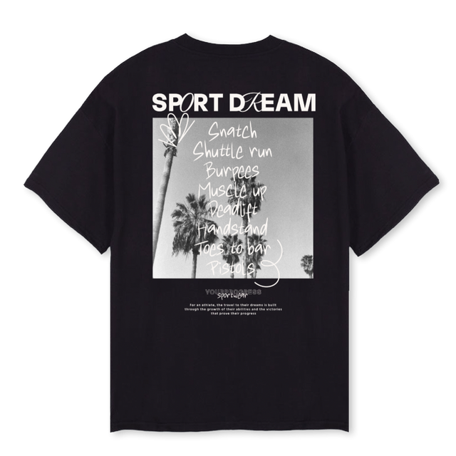 SPORTDREAMTEST Black Oversized Tee.