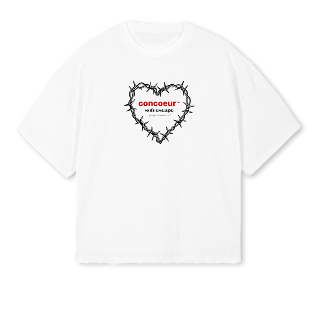 SOFTESCAPESHIRTDUE White Oversized Boxy Tee.
