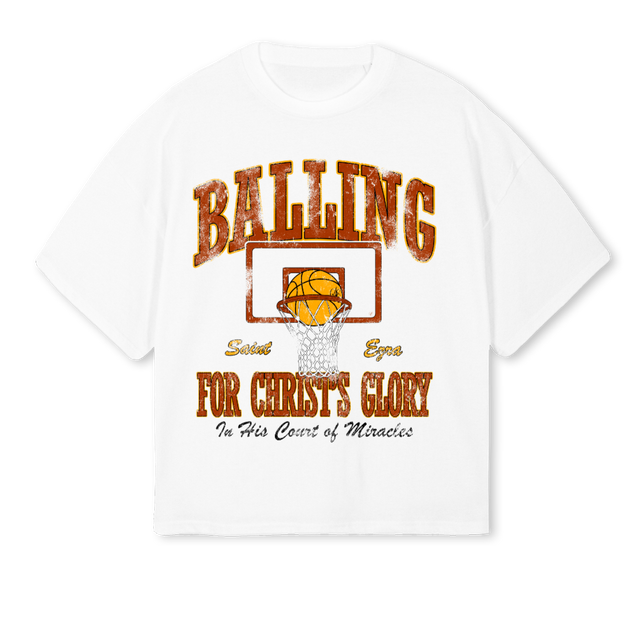 BALLING White Oversized Boxy Tee.