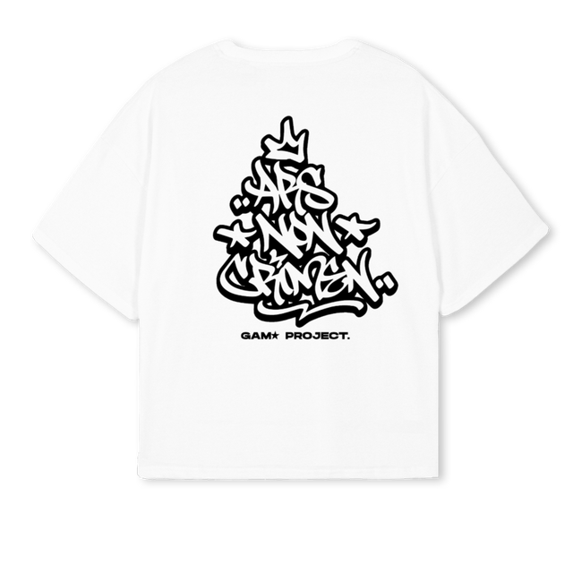 GAMATEE White Oversized Boxy Tee.