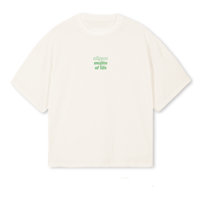 MOJITOOFLIFE Vintage White Oversized Boxy Tee.