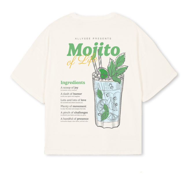 MOJITOOFLIFE Vintage White Oversized Boxy Tee.