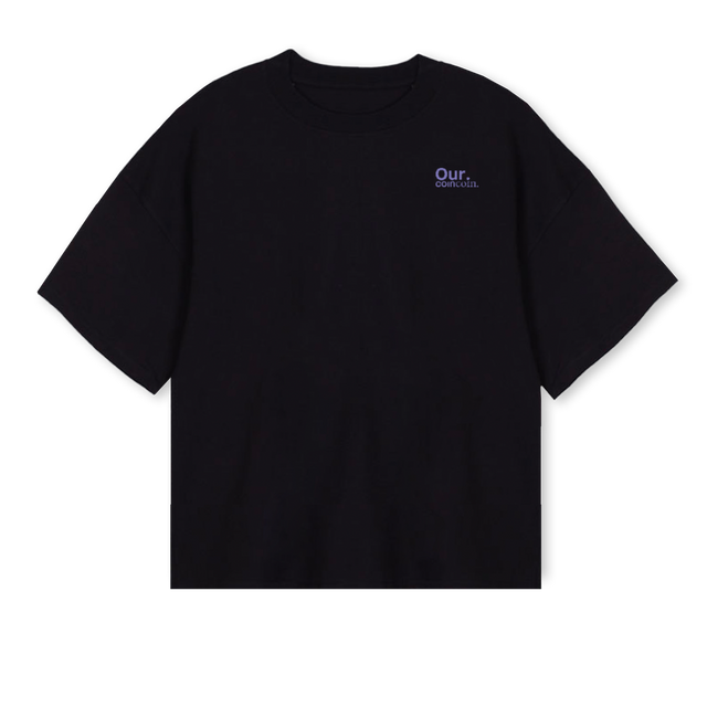 OURCOINCOINUBE Black Oversized Boxy Tee.