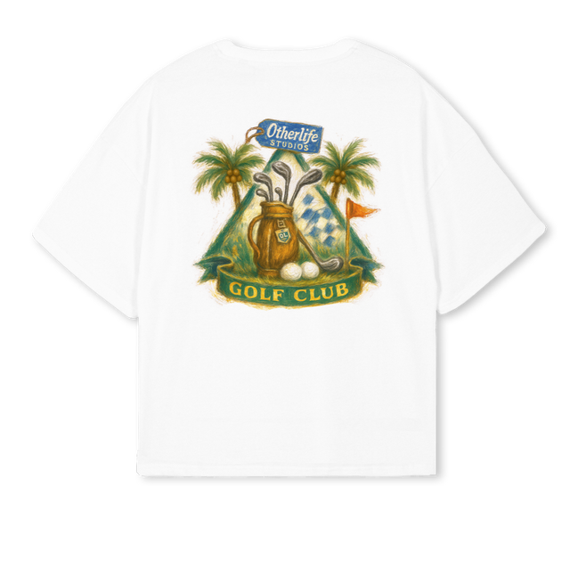 GOLFCAMIBLANCA White Oversized Boxy Tee.