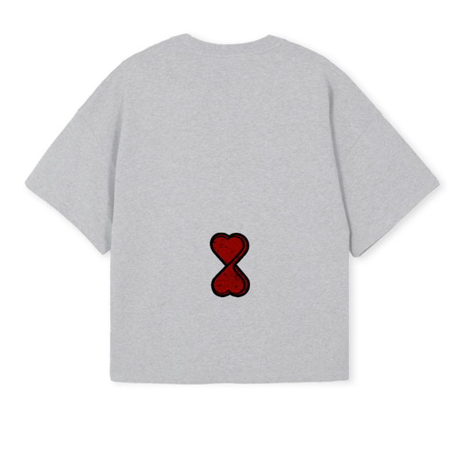 BLOOD GRIS Light Grey Marl Oversized Boxy Tee.
