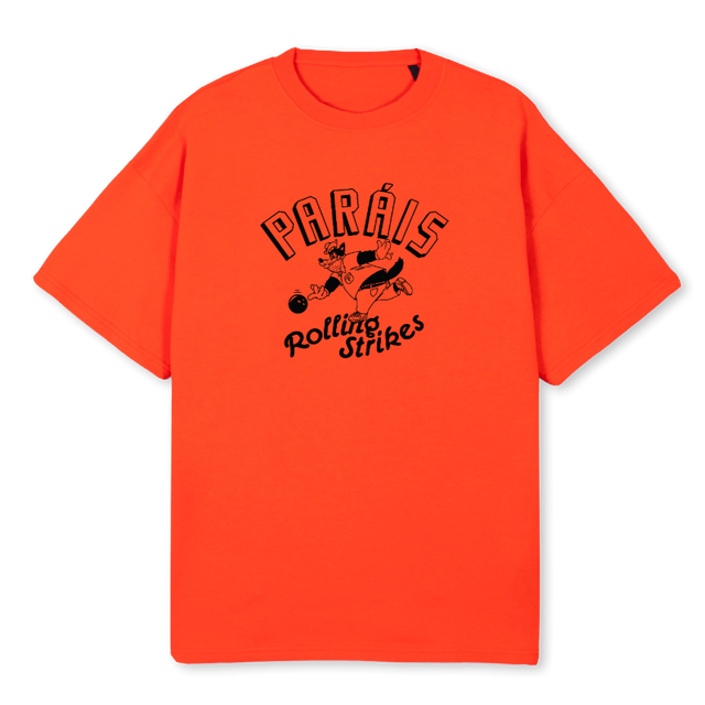 ROLLINGSTRIKESRED Hot Orange Oversized Tee.