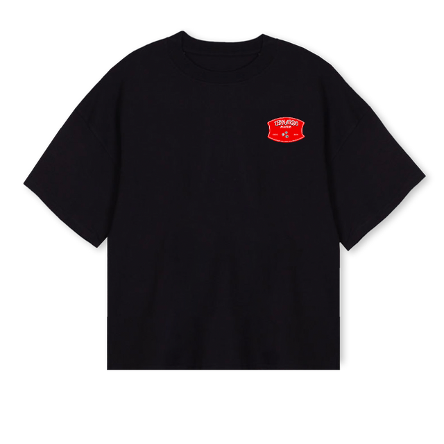 CROPPEDTSHIRTMLB Black Oversized Boxy Tee.