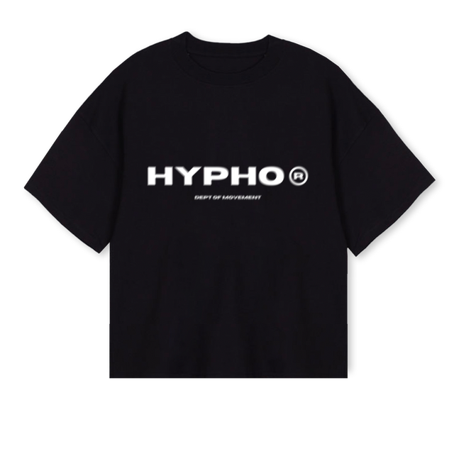 FRONTMOTIONTEE Black Oversized Boxy Tee.