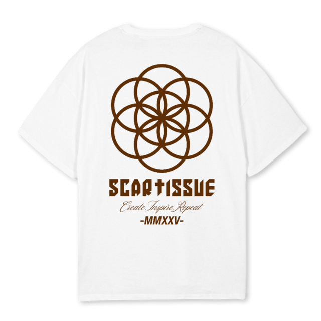 SCARTISSUE BRW OS White Oversized Tee.