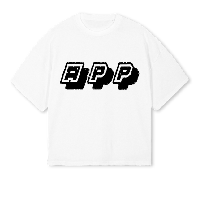 APP White Oversized Boxy Tee.