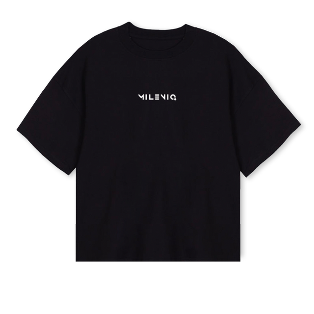 MILENIO Black Oversized Boxy Tee.