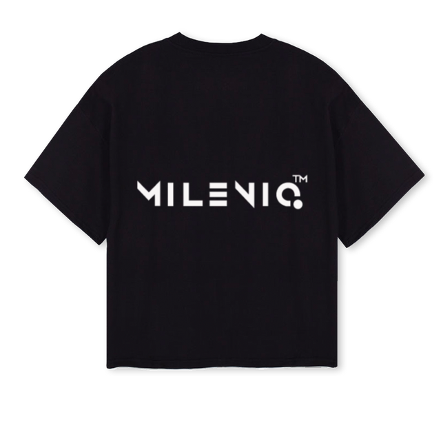 MILENIO Black Oversized Boxy Tee.