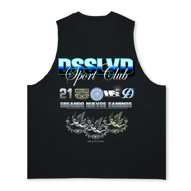 DSSLVDSPORT Deep Black Oversized Vest.