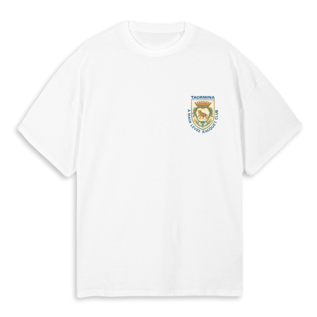 TAORMINARACQUETCLUB White Oversized Tee.