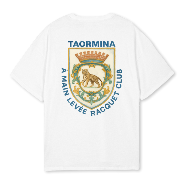 TAORMINARACQUETCLUB White Oversized Tee.