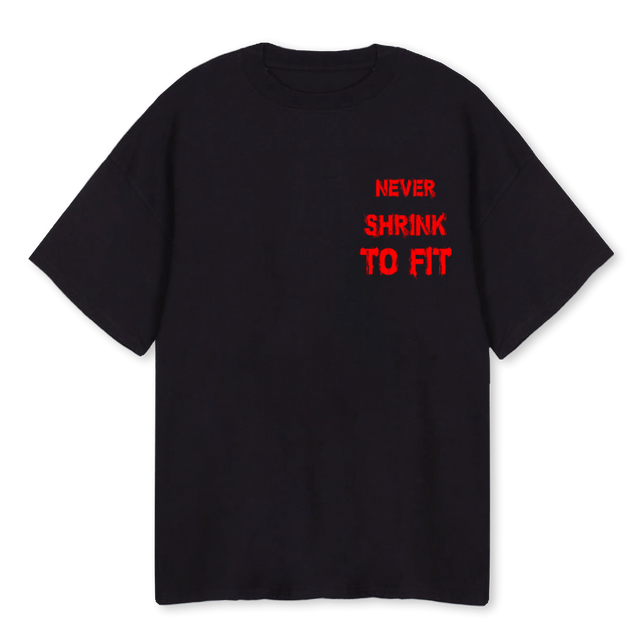NEVERSHRINK Black Oversized Tee.