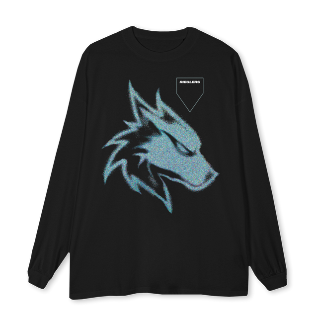 WOLFLS Black Oversized LS Tee.
