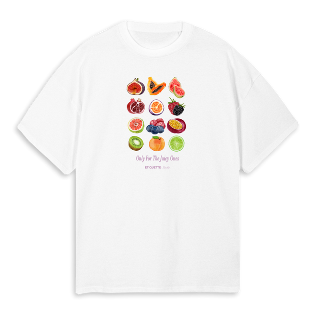 ESFRUITS White Oversized Tee.