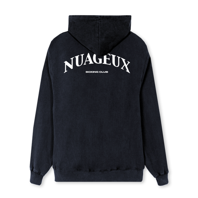 NUAGEUXBOXING Vintage Black Regular Zipped Hoodie.