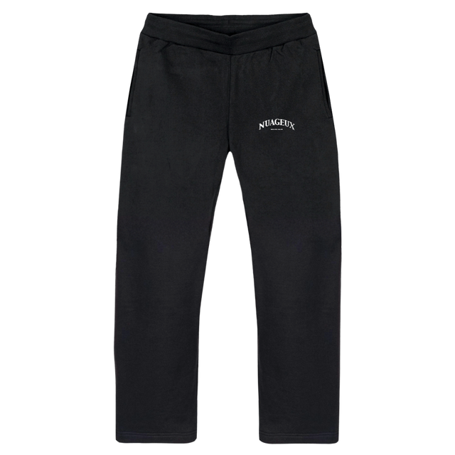 NUAGEUXBOX Vintage Black Straight-Leg Relaxed Sweatpants.