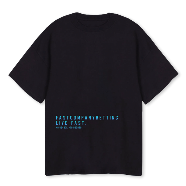 FCBLIVEFASTTEE Black Oversized Tee.