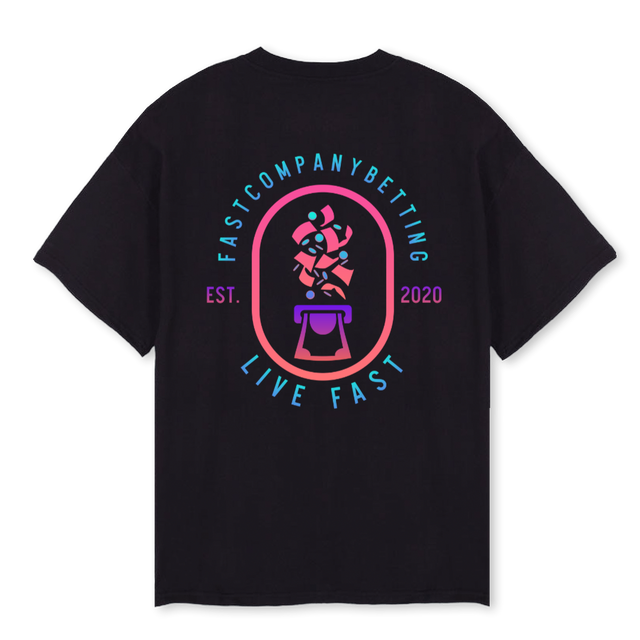 FCBLIVEFASTTEE Black Oversized Tee.