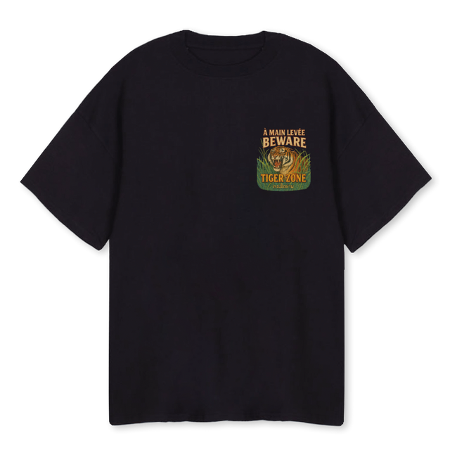 BEWARETIGERTEE Black Oversized Tee.