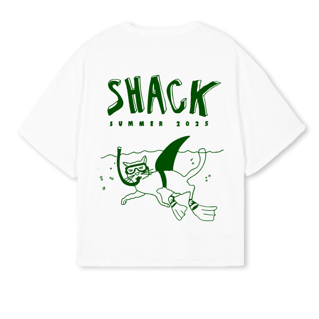 CATSHARKBOX White Oversized Boxy Tee.