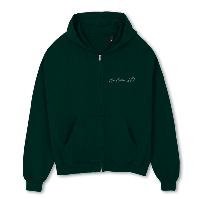 SCRIPTGREENHOODIE Wild Green Oversized Zipped Hoodie.