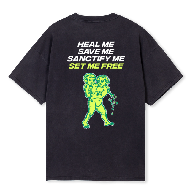 SAV Vintage Black Oversized Tee.