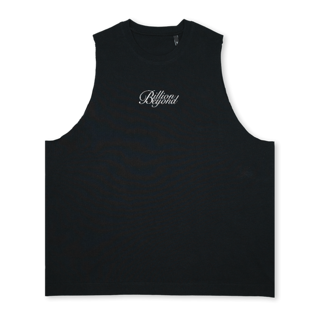 EAGLTANK BLAK Deep Black Oversized Vest.