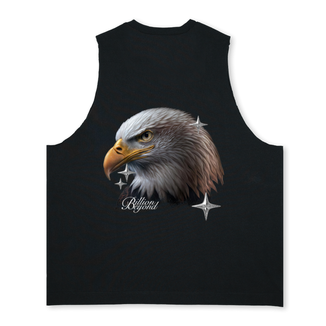 EAGLTANK BLAK Deep Black Oversized Vest.