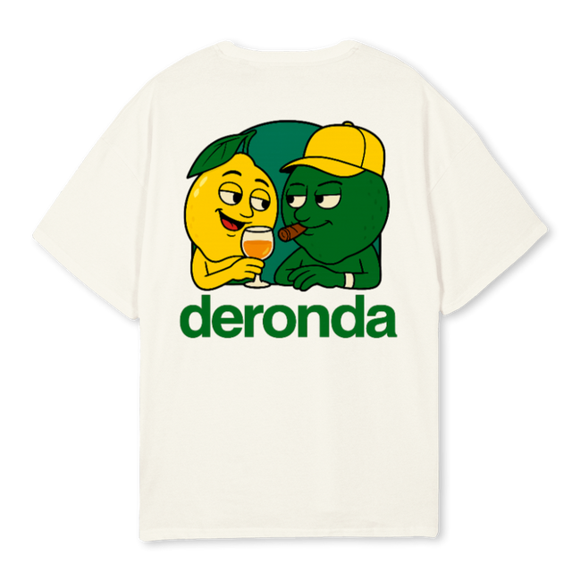 DERONDAGRAPHICONE Cream Oversized Tee.