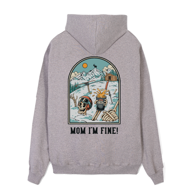 PULLIGRAU Grey Marl Regular Zipped Hoodie.